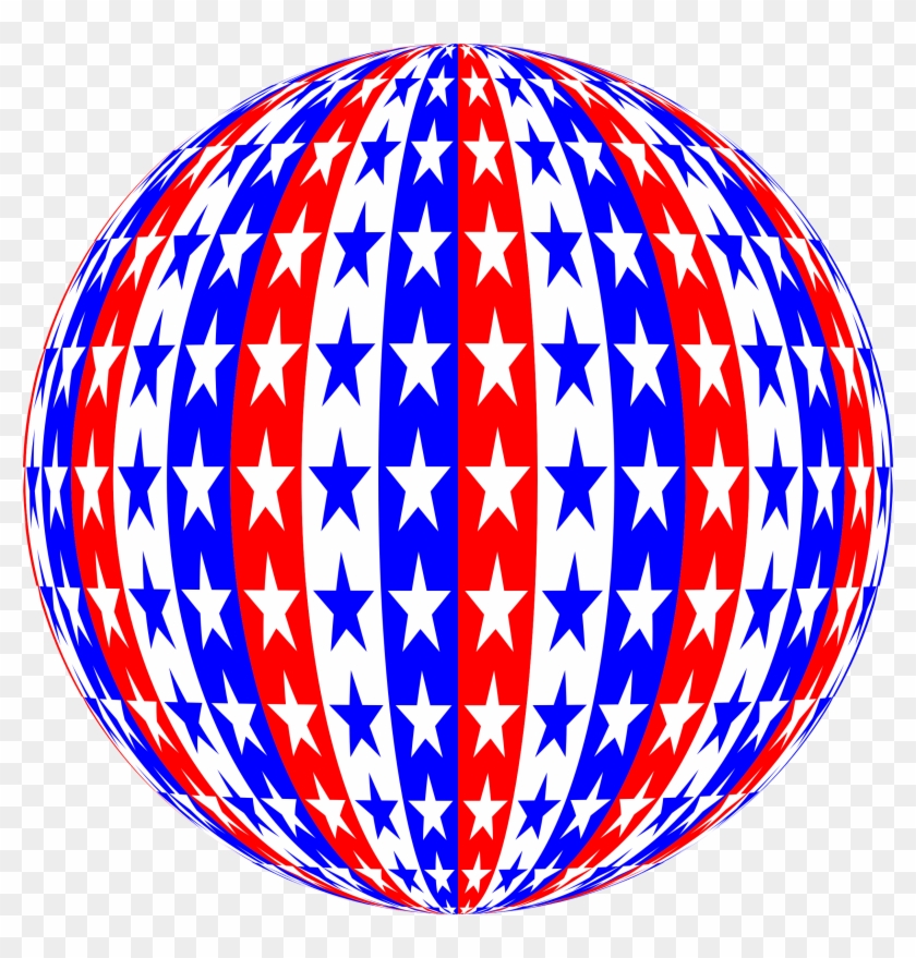 Red White Blue Sphere - White #749090