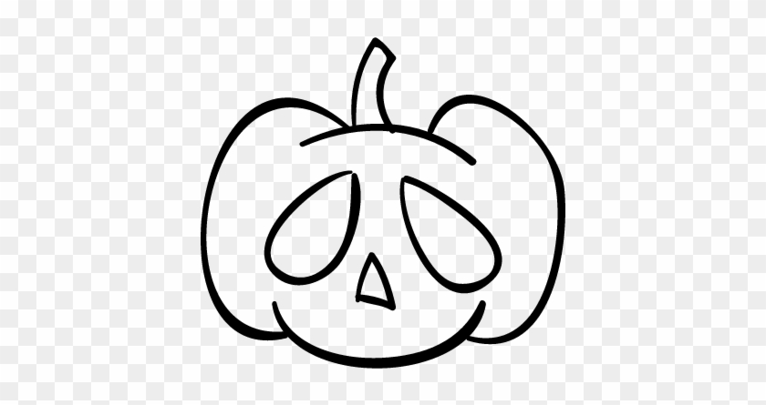 Halloween Pumpkin Head Outline Vector - Halloween #749181