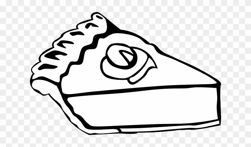 Food, Slice, Pumpkin, Menu, Outline, White - Pie Clipart Black And White #749193