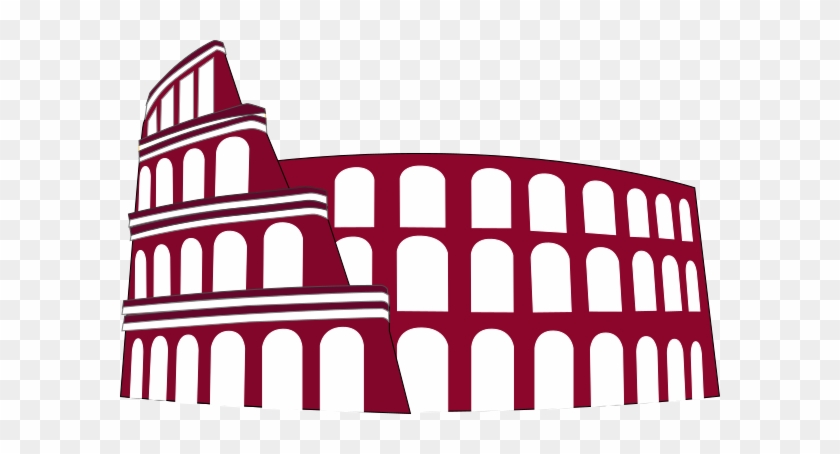 Colosseum Rome Simplified Bordeaux Clip Art At Clker - Rome Empire Without Limit With Mary Beard #749586