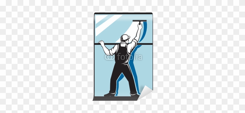 Window Washer Worker Cleaning Washing Wall Mural • - Window Washer #749639