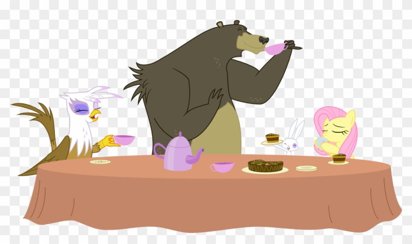 Fluttershy Bear Mammal Vertebrate Cartoon - Флаттершай И Медведь #749807
