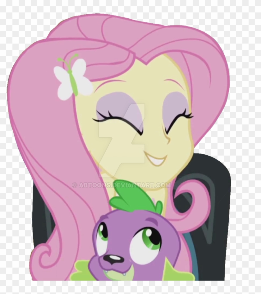 Eqg Rainbow Rocks Fluttershy And Spike Vector By Abtoons - Fluttershy #750170