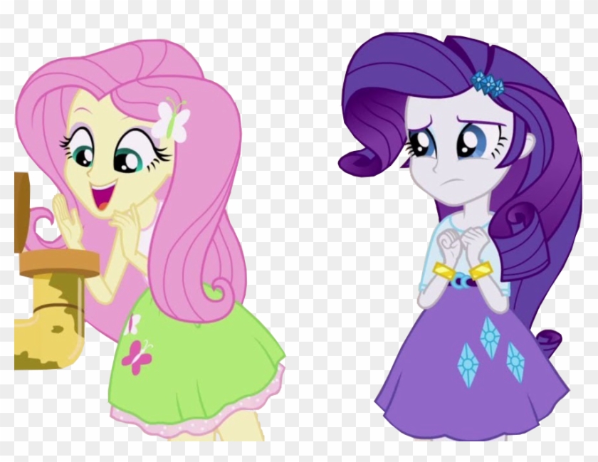 Fluttershy And Rarity Eqg Rainbow Rocks Vector By Sugarilicious - Rarity And Fluttershy Eqg #750193
