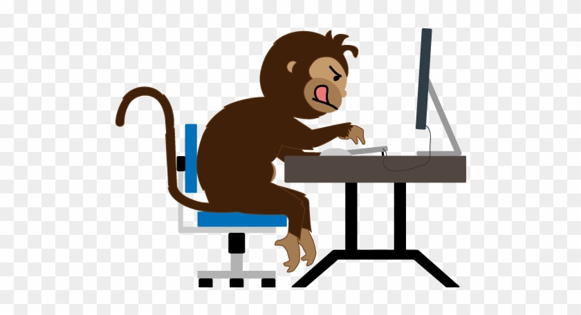 Picture Of Our Web Monkey At Work - Monkey Coder #750286