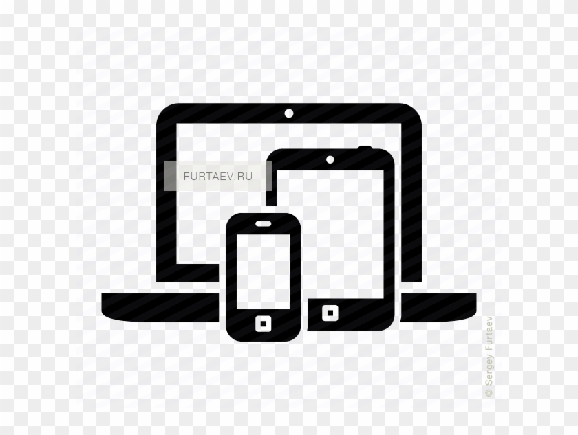 Vector Icon Of Mobile Phone, Tablet Computer And Laptop - Portable Devices Icon #750647