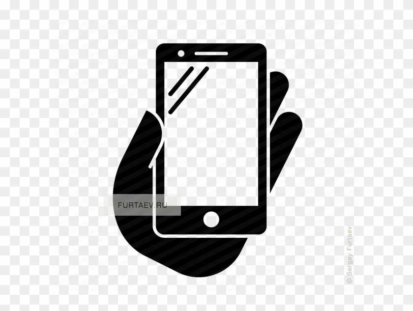 Vector Icon Of Mobile Phone In Hand - Cell Phone Vector Transparent #750965