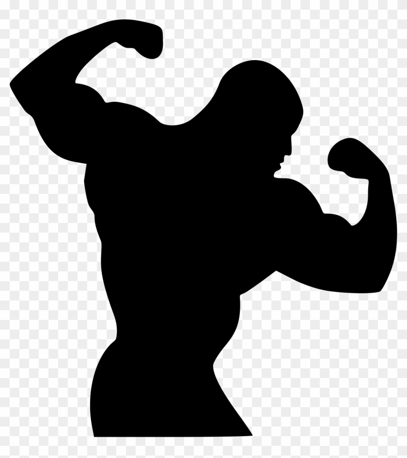 Bodybuilding Silhouette Clip Art - Silhouette Body Builder #751075