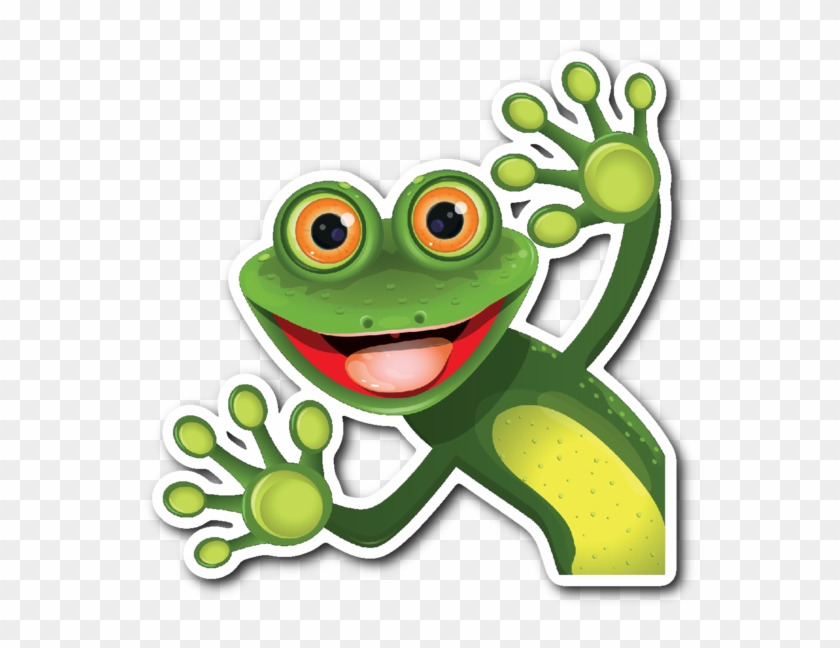 Hello Frog Vinyl Die Cut Sticker - Green Frog Hollow #751607