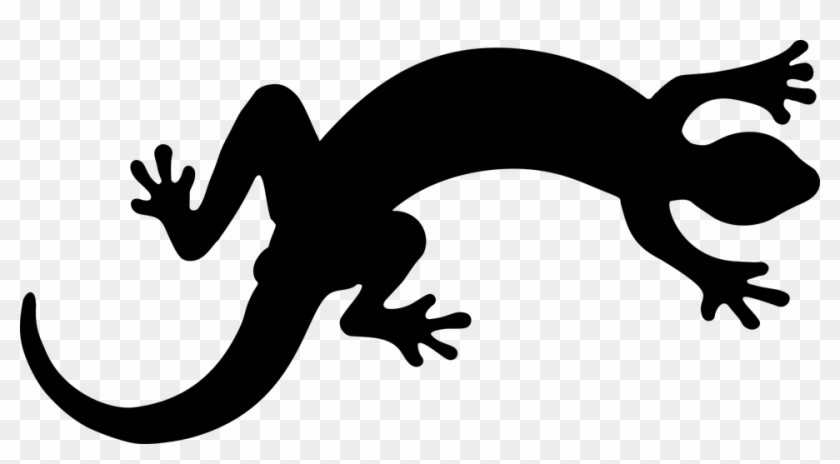 Salamander Clipart Cicak - Lizard Silhouette #751680