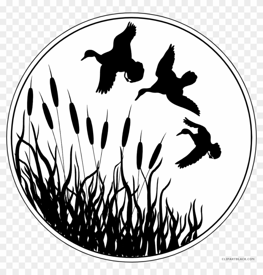 Flying Duck Animal Free Black White Clipart Images - Flying Duck Silhouette Clip Art #751715