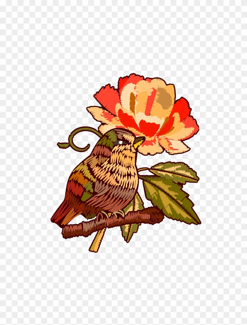 Floral Design Bird Illustration - Floral Design Bird Illustration #751869