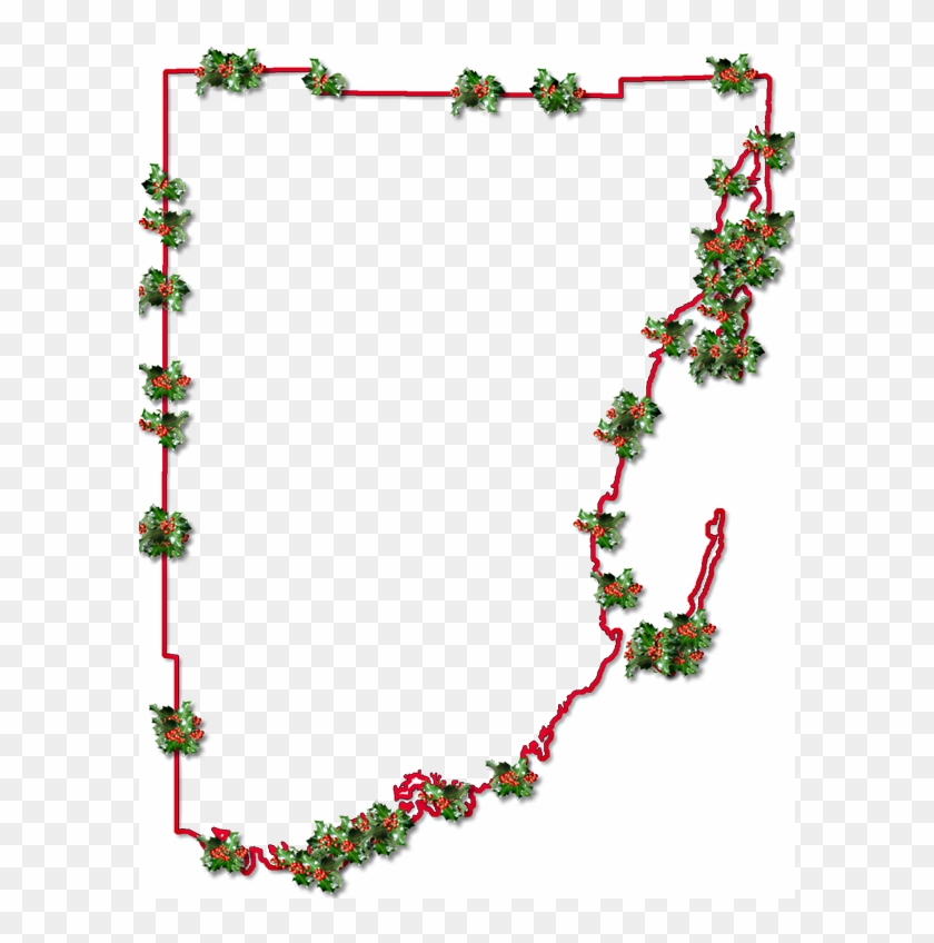 A Map Of Miami-dade With A Red Outline, Inner Drop - Christmas #751863