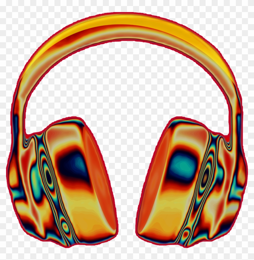Holographic Holo Orange Headphones Rainbow Vibrant - Holography #752014