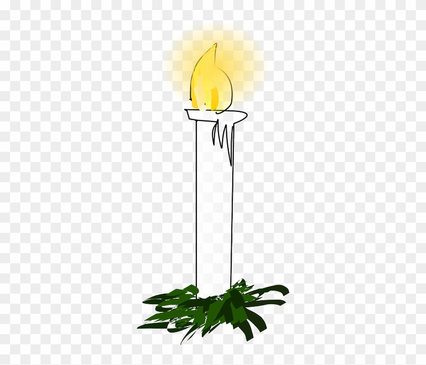 Green Candle, Christmas, Fire, Burn, Yellow, Green - Christmas Candle Clip Art #752024