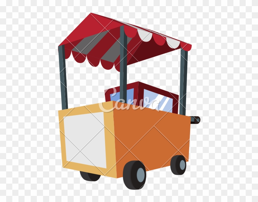 Hot Dog Cart Icon - Car Hot Dog Vector #752097