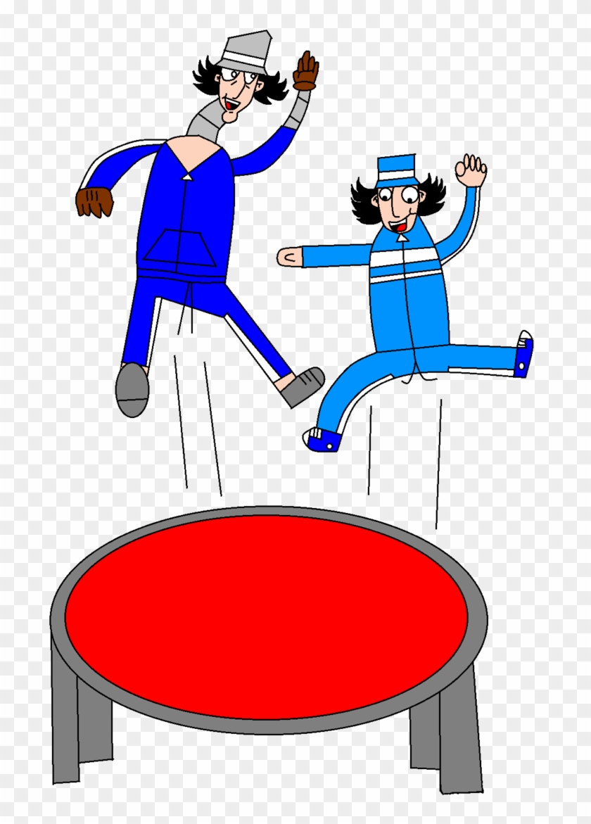 Two Guys In A Trampoline-vector By Creativecuquilu - Cartoon #752800