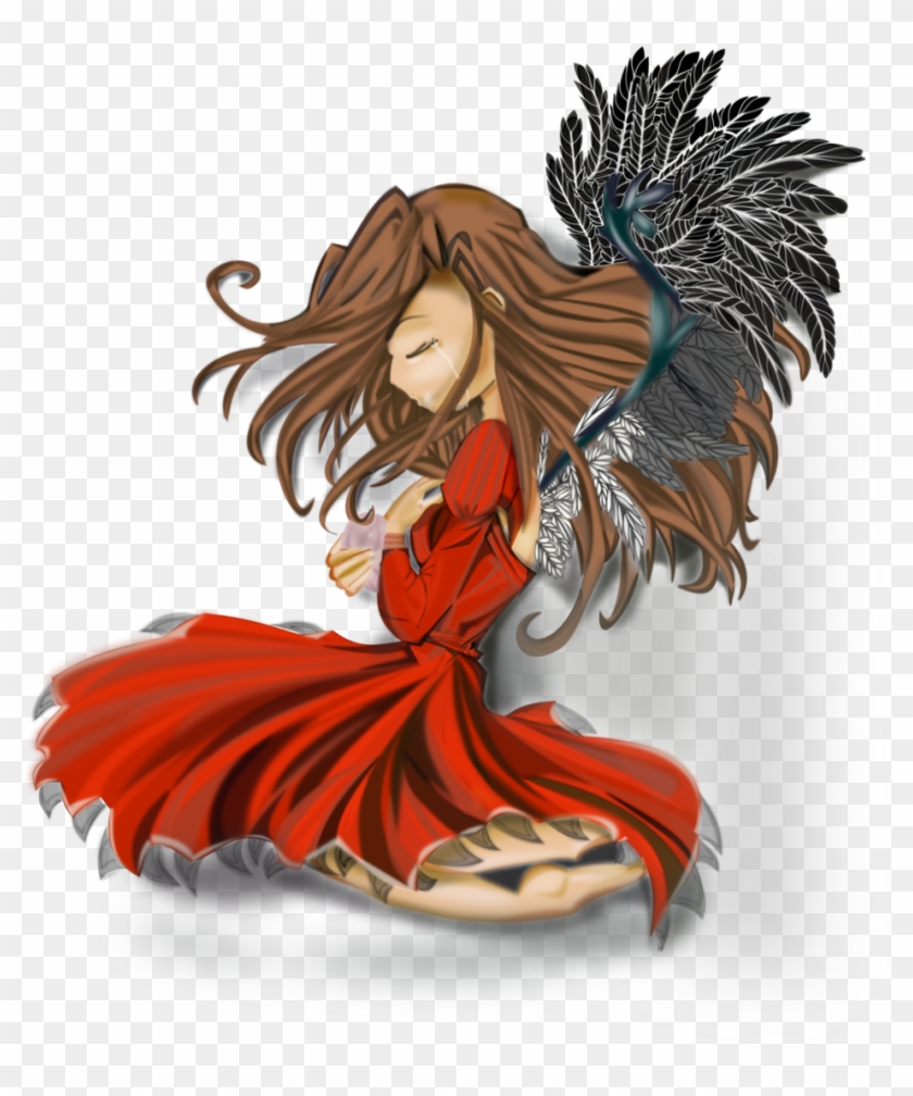 Girl Feathers Dress - Floating Anime Png #752966
