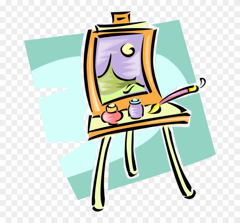Vector Illustration Of Visual Arts Artist's Easel For - Arts And Crafts Clip Art #753057
