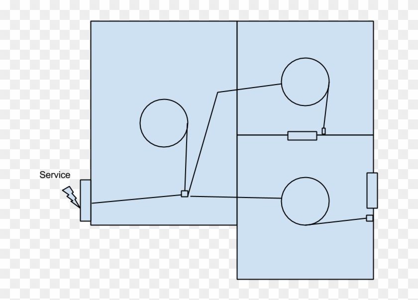 One Circuit, Star Topology, Three Rooms - Electrical Wiring #753128