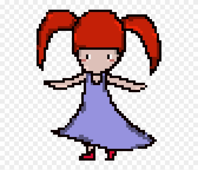Little Girl With Red Hair And Purple Dress - Cartoon #753242