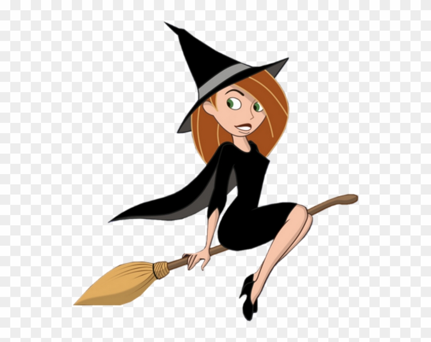 Halloween Witch On Broom Clip Art - Witch On A Broom #753362