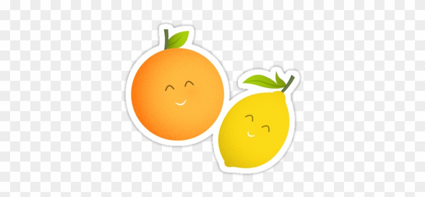 Happy Orange And Lemon Redbubble Sticker - Redbubble #753684