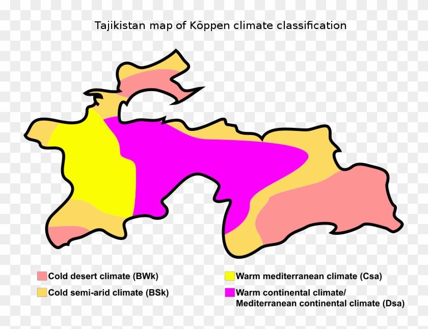 Tajikistan Map Of Köppen Climate Classification - Tajikistan Climate #753783