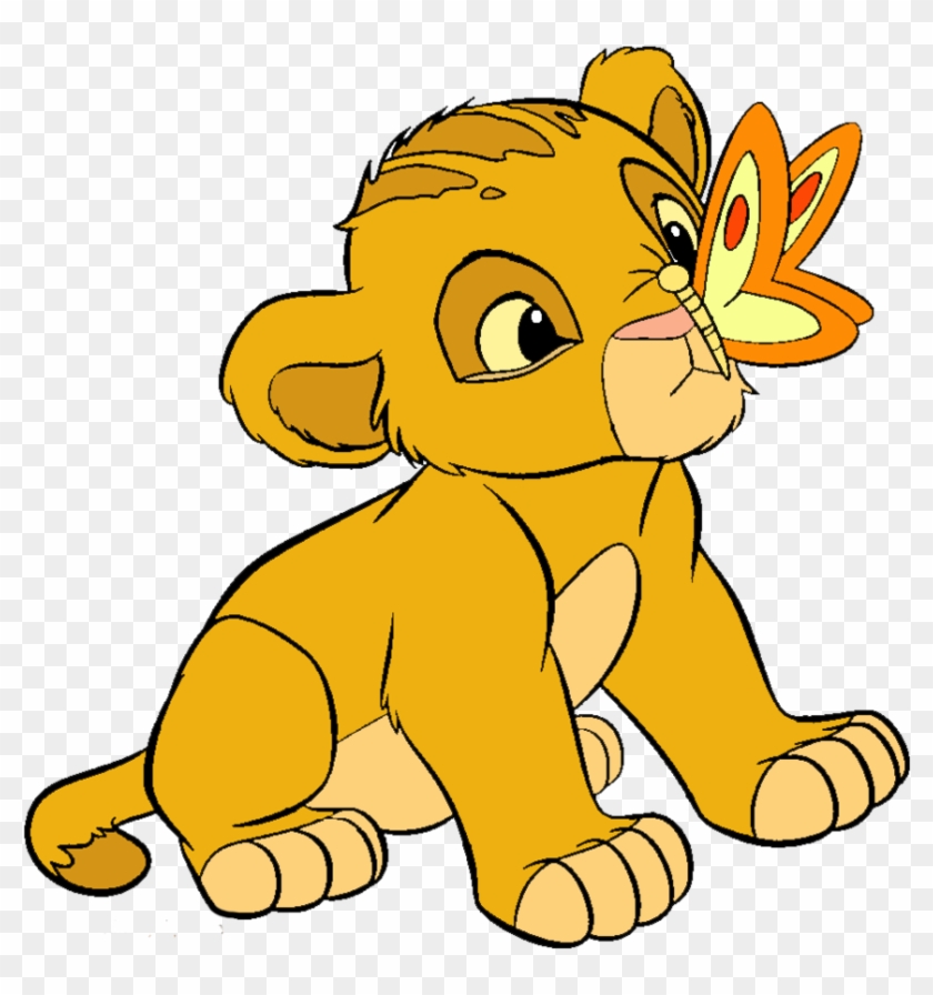 Baby Simba And A Butterfly By Powermaster14 - Oso Con Su Miel #753889