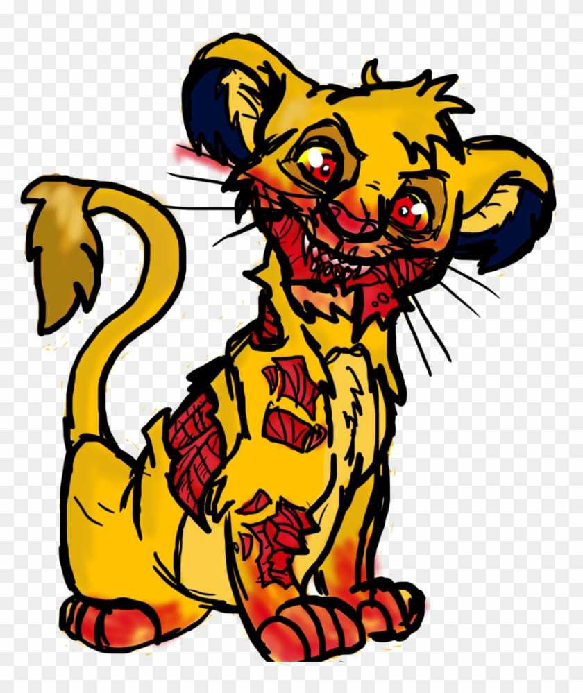 Simba Zombie By Blue Neko Girl - Cartoon Drawing Of Simba #753928