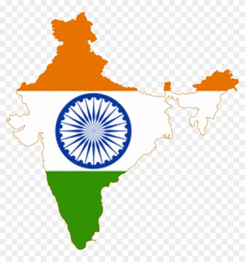 Indiagraphic - Map Of India With Flag #753964