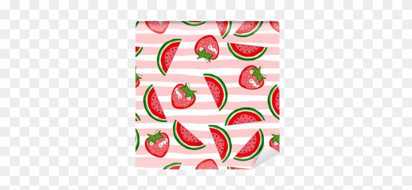 Papel De Parede Padrão Sem Emenda De Melancia E Morango - Watermelon #754048