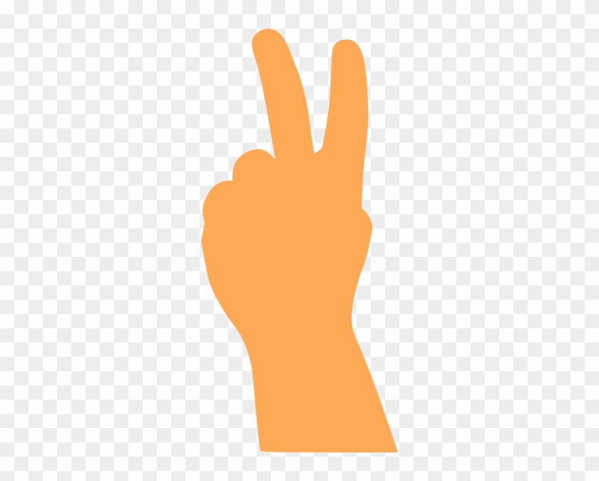 Orange Hand Peace Sign Clip Art At Clker Com Vector - Peace Sign With Fingers #754296
