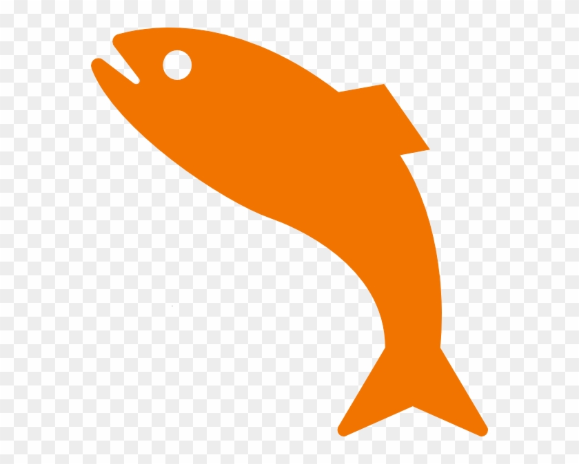 Orange Jumping Fish Clip Art At Clker - Orange Cartoon Fish Png #754300