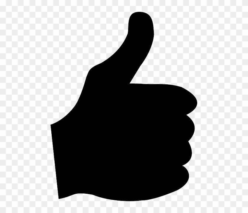 Thumb Up, Positive, Okay, Approve, Hand, Silhouette - Thumbs Up Clipart Png #754528