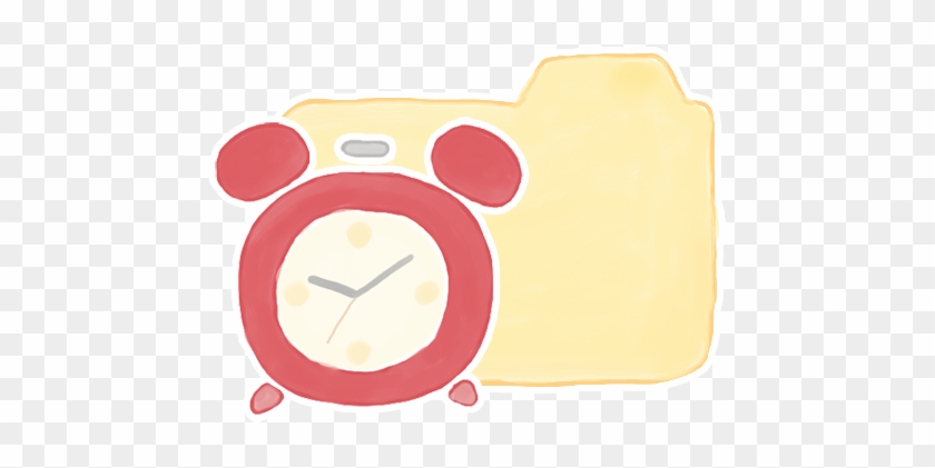 Yellow Folder With Alarm Clock Icon - Icon #754540