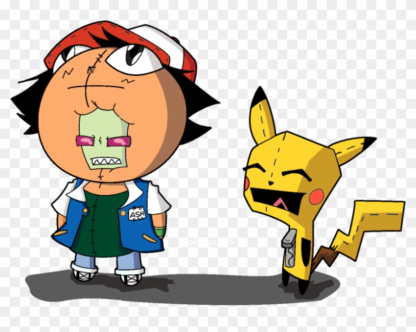 Zim Ash And Gir Pikachu By Dokoyne - Invader Zim Gir Pikachu #754784
