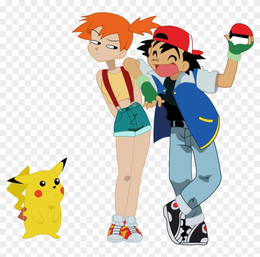 Ash And Misty By Lillygeneva - Pikachu With Ash And Misty #754785
