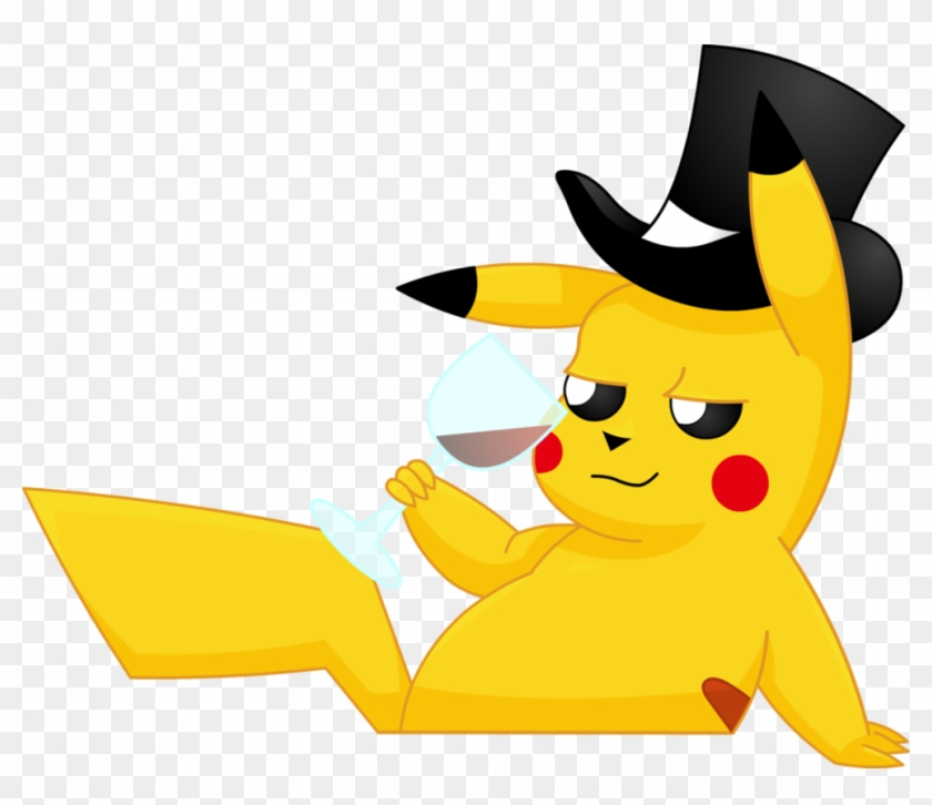 Pikachu With A Top Hat By Meskitt - Pikachu With Top Hat #754820