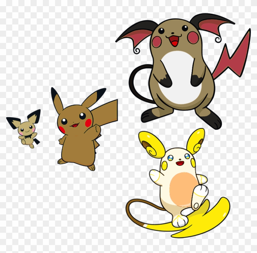 Pichu, Pikachu, Raichu By High Jump - Pichu Pikachu Raichu Alolan Raichu #754875