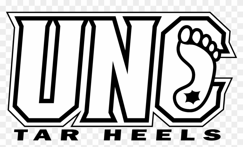 Unc Tar Heels Logo Black And White - North Carolina Tar Heels #754924