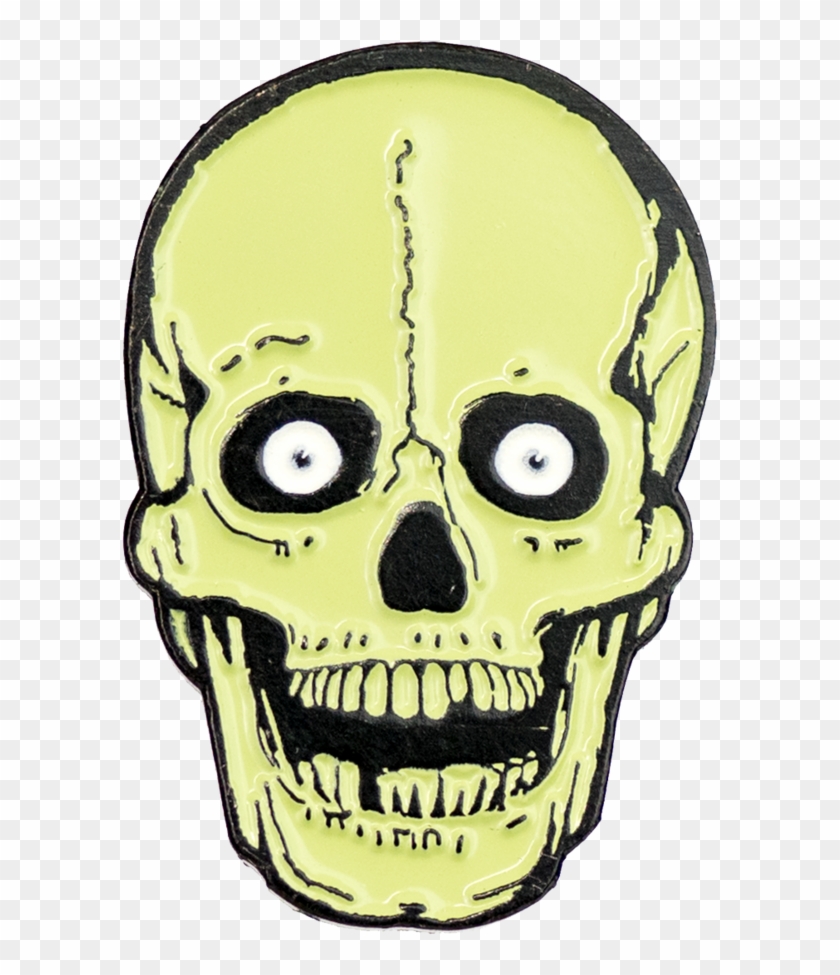Green Skull Enamel Pin - Vitreous Enamel #755379