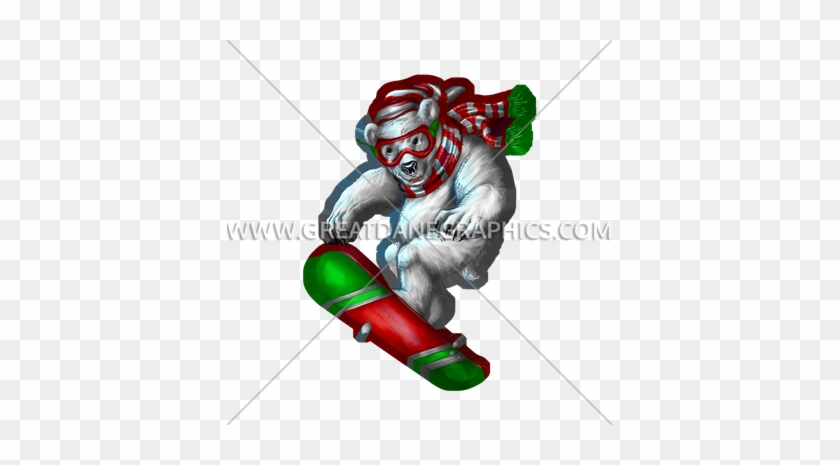 Polar Bear Snowboarding - Illustration #755679