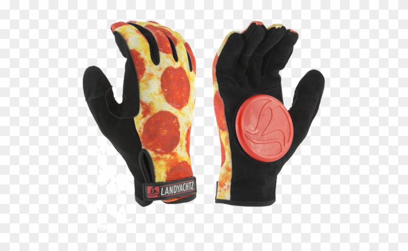 Landyachtz Pizza Hands Slide Gloves Palm Pucks - Pizza Gloves #755680