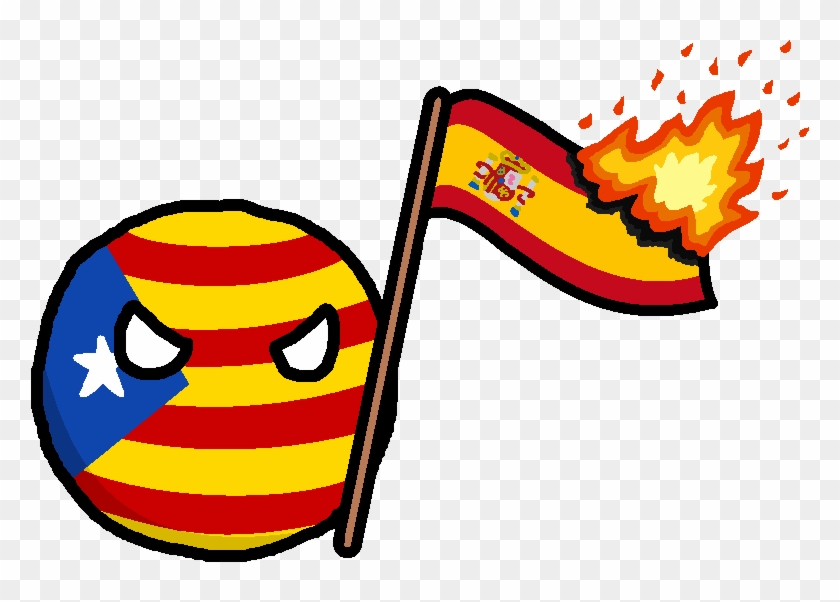 Catalan Republic 2017 With Spanish Flag On Fire - Catalan Republic #755882