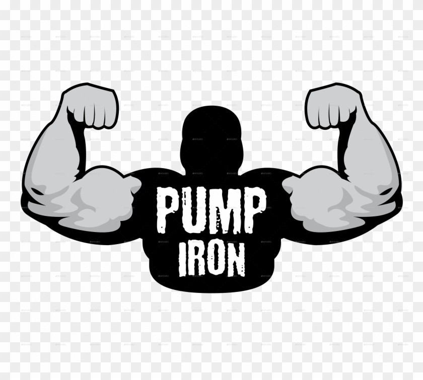 Pump Iron Logo Template - Bodybuilding Vector #755941