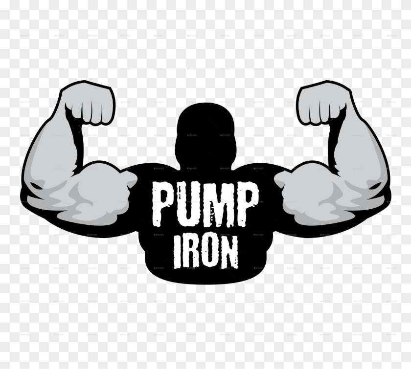 Pump Iron Logo Template - Bodybuilding Vector #755941