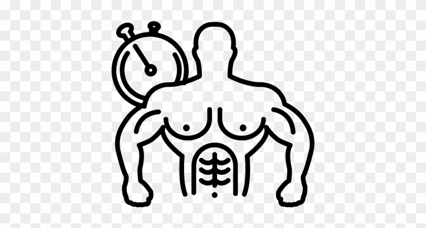 Muscular Bodybuilder With Clock Vector - Muscle #755955