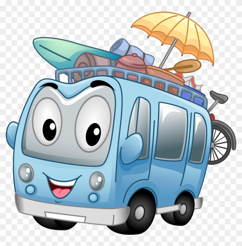 Minibus Car - Cartoon Bus - Beach Shuttle #756103