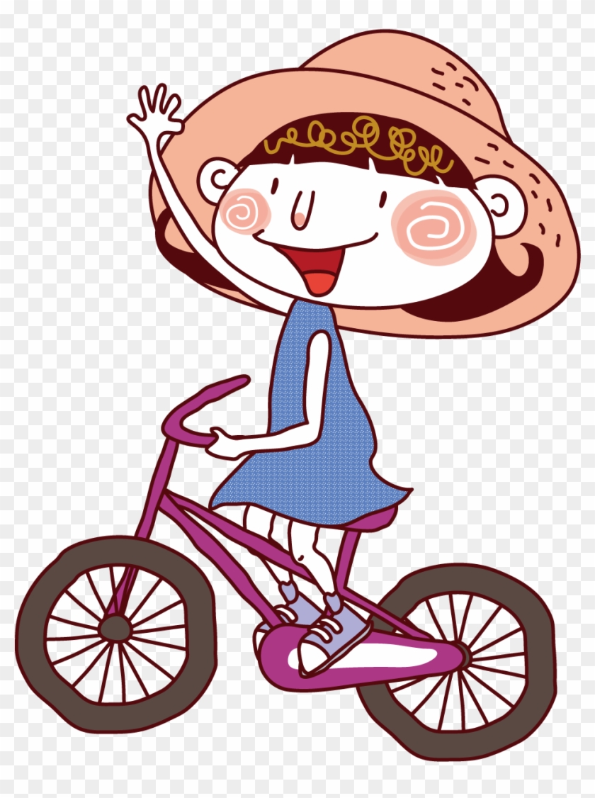 Child Cartoon Bicycle Illustration - Bicycle #756345